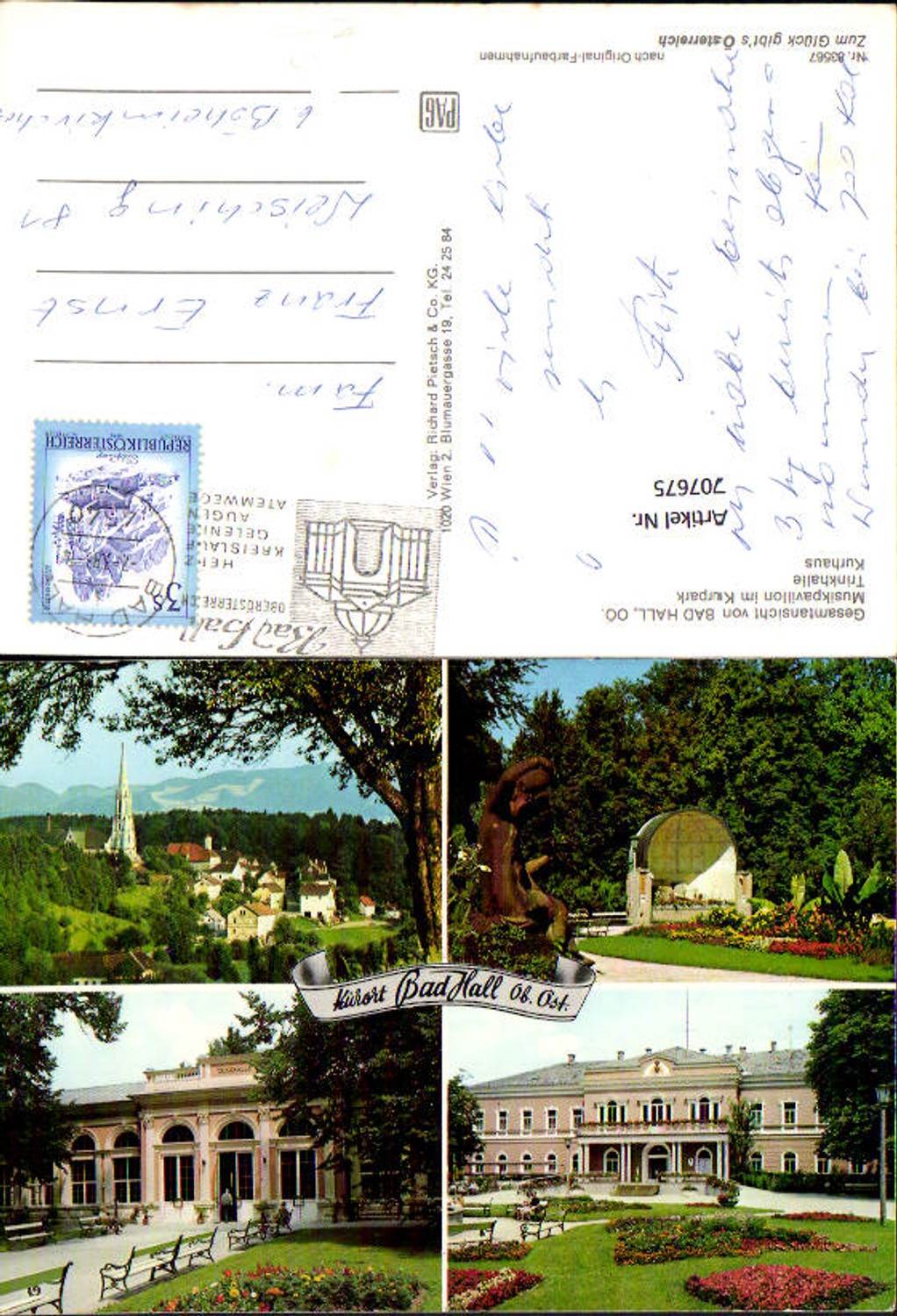 707675 Mehrbild AK Bad Hall Musikpavillon Kurpark Trinkhalle Kurhaus