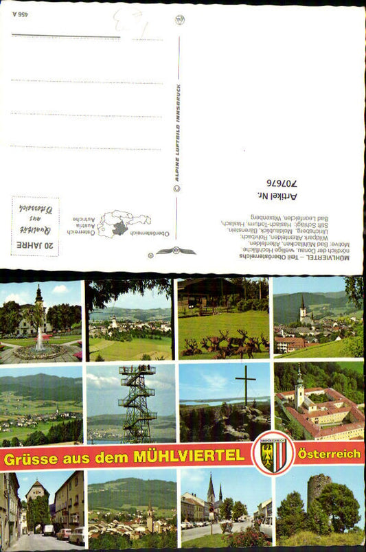 707676 Multi-image AK Mühlviertel Altenfelden Rohrbach Haslach Stift Schlägl Waxenberg pub Alpine aerial photograph 456A