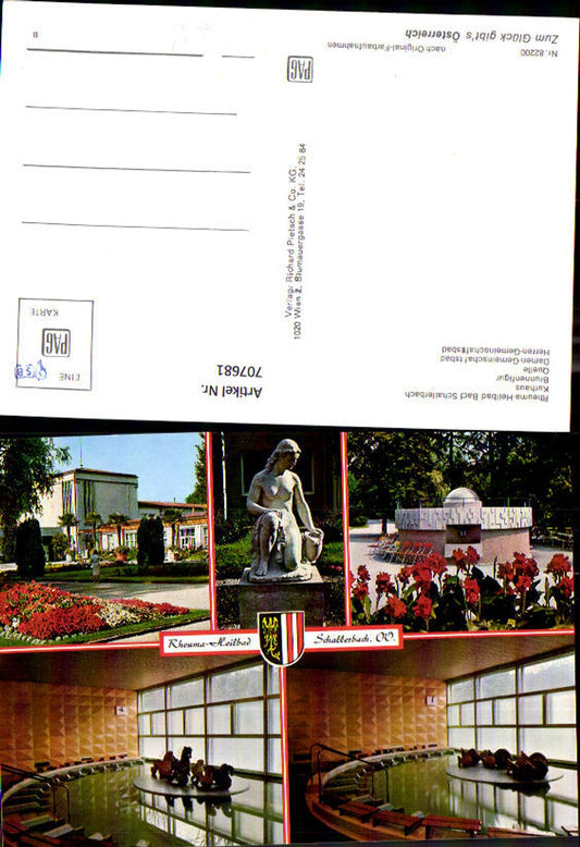 707681 Mehrbild AK Bad Schallerbach Kurhaus Quelle Brunnenfigur