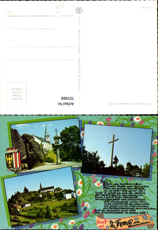 707688 Mehrbild AK St Thomas am Blasenstein Kirche Kreuz Spruch