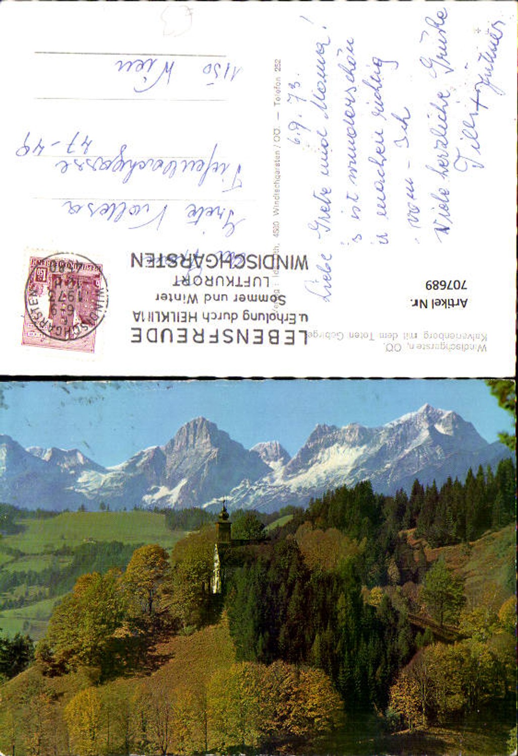 707689 Windischgarsten Calvary Hill with the Totes Gebirge mountains