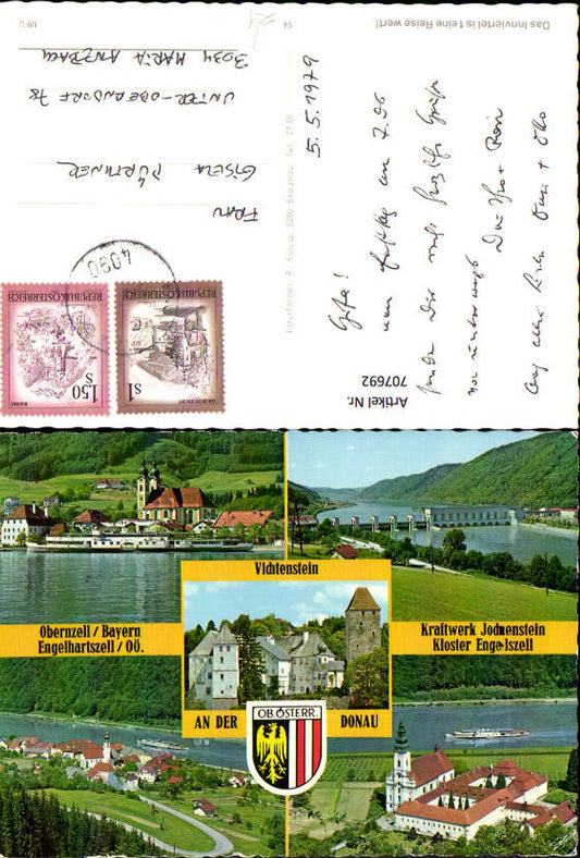 707692 Mehrbild AK Oberzell Bayern Engelhartszell Kloster Engelszell Vichtenstein a. d. Donau