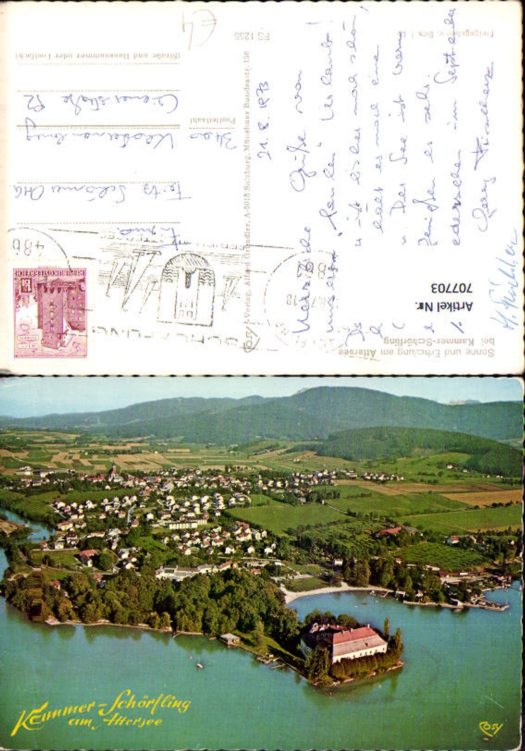 707703 Aerial photograph of Kammer Schörfling am Attersee