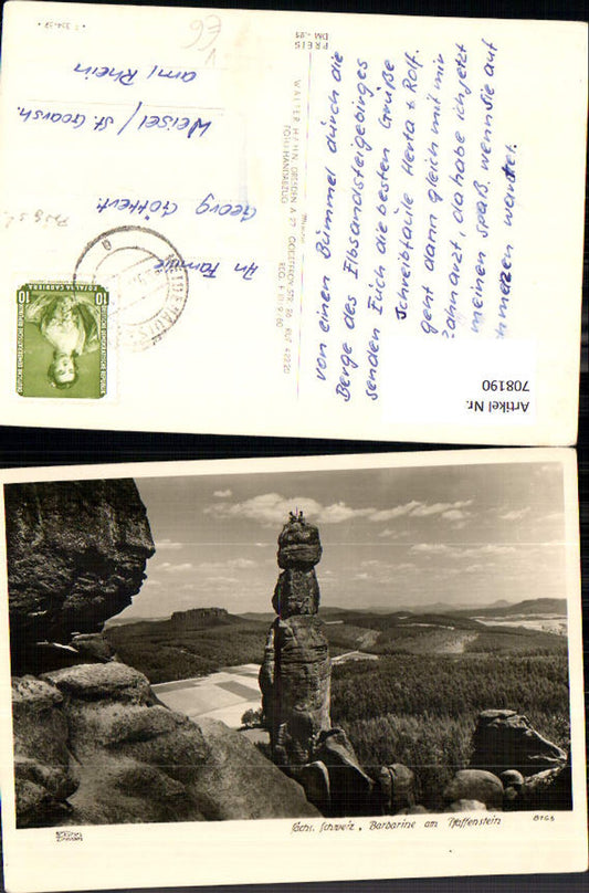 708190 Walter Hahn 8163 Sächsische Schweiz Pfaffenstein Barbarine Königstein