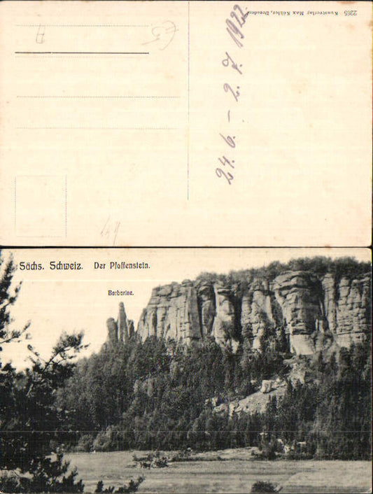 708192 Sächsische Schweiz Pfaffenstein Barbarine Königstein pub Max Köhler 2265