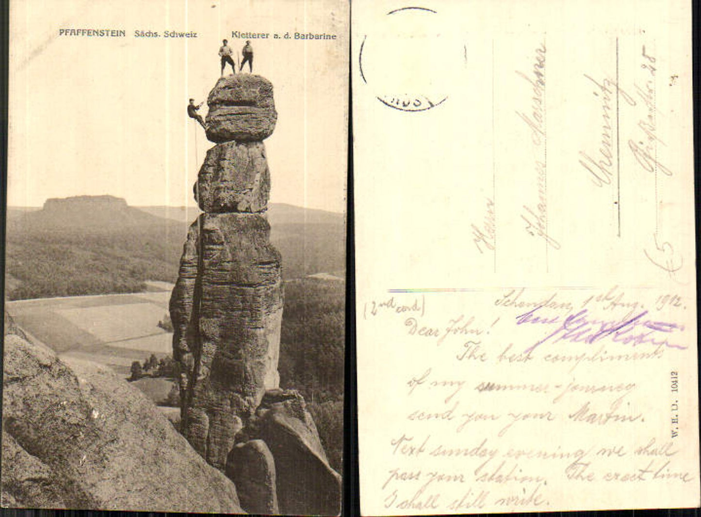 708205 Sächsische Schweiz Pfaffenstein Barbarine Königstein Kletterer