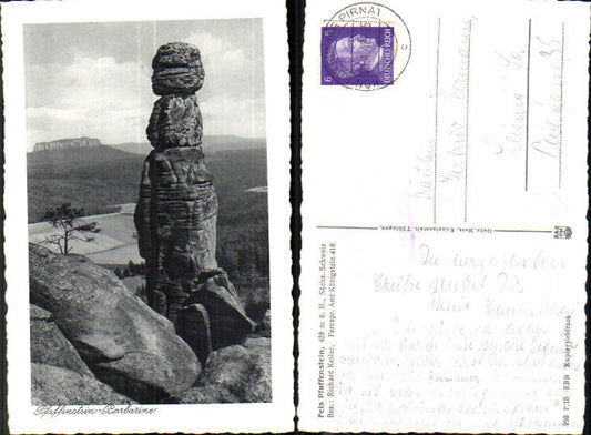 708206 Sächsische Schweiz Pfaffenstein Barbarine Königstein gel Leisnig