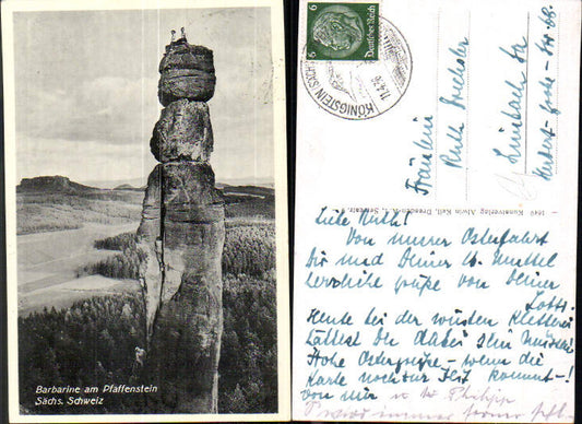 708211 Sächsische Schweiz Pfaffenstein Barbarine Königstein