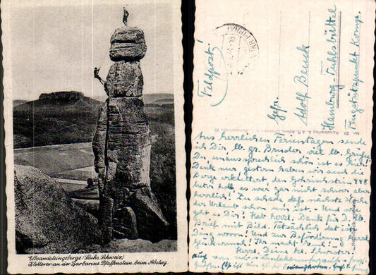 708264 Sächsische Schweiz Pfaffenstein Barbarine Königstein Feldpost