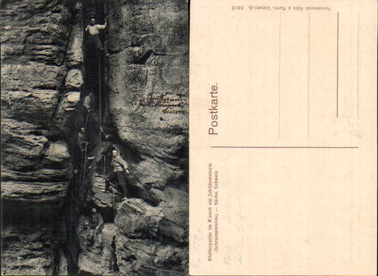 708406 Sächsische Schweiz Rathen Königstein Kletterer Schrammsteine