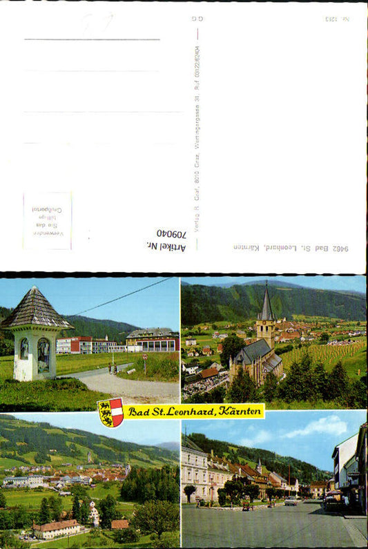 709040 Mehrbild AK Bad St Leonhard Kärnten Bildstock Kirche Hauptplatz