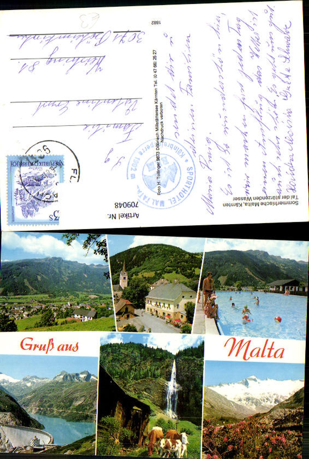 709048 Multi-image AK Malta Valley of the Falling Waters Open-air swimming pool Kölnbrein Dam