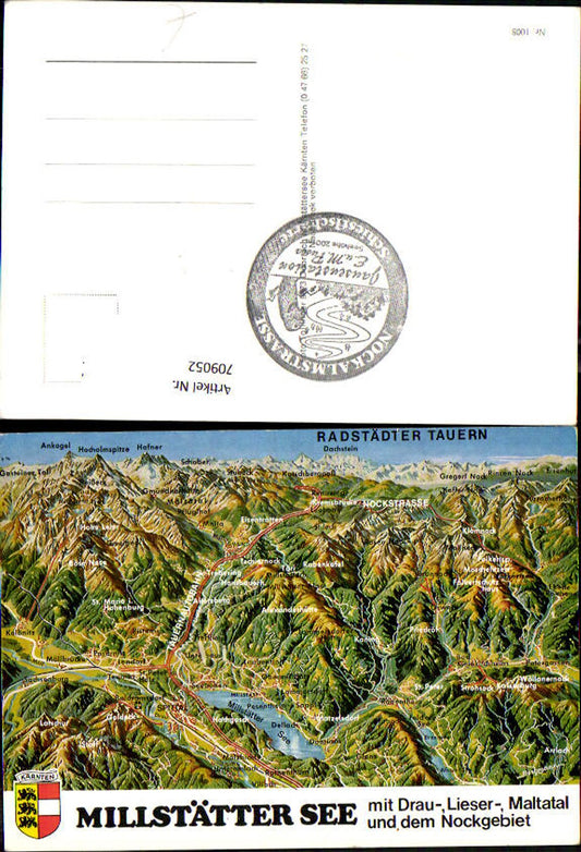 709052 Location map Millstätter See with Radstädter Tauern Döbriach Dellach Millstatt