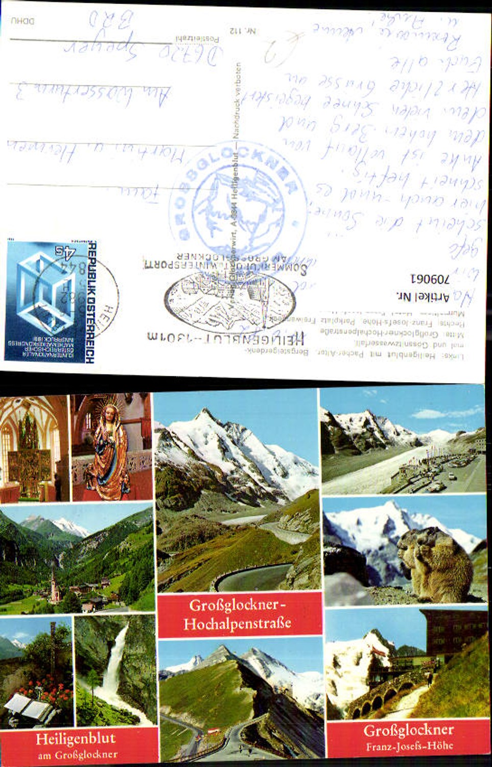 709061 Multi-image AK Grossglockner High Alpine Road Heiligeblut Marmots Pasterze Glacier