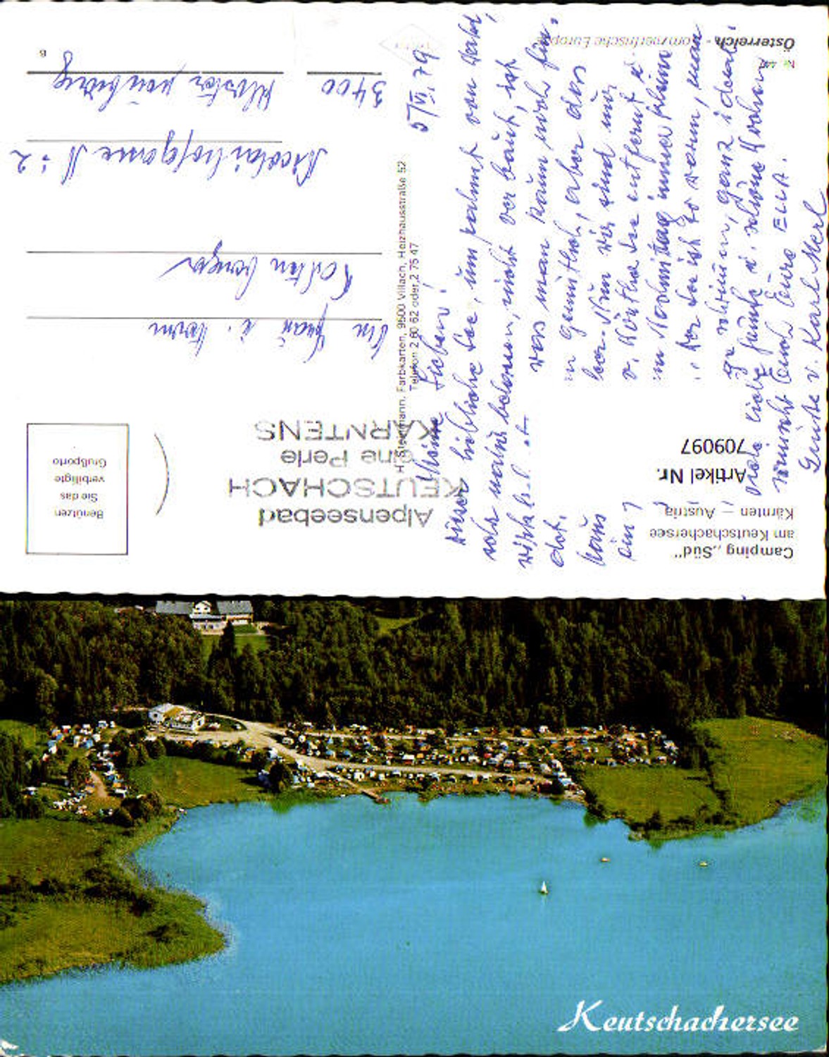 709097 Fliegeraufnahme Camping Süd am Keutschachersee Keutschach