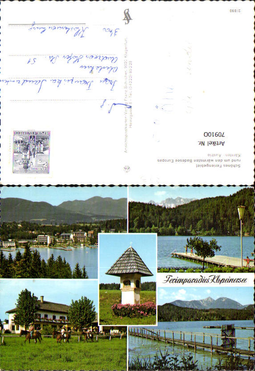709100 Mehrbild AK Klopeinersee Reiten Bildstock