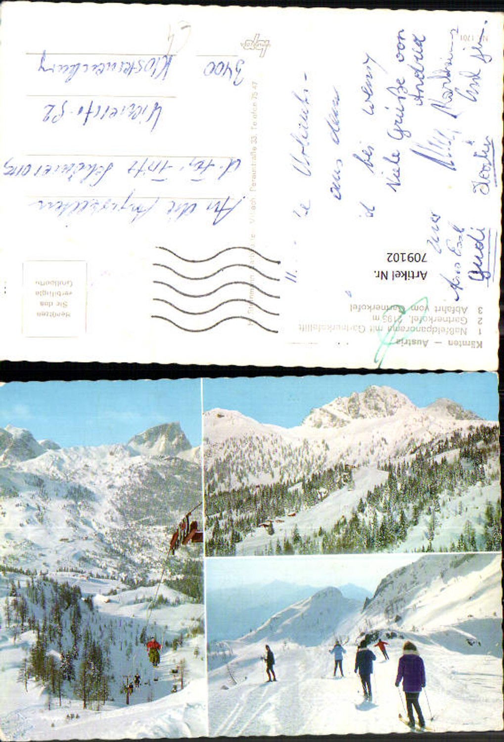 709102 Multi-image AK Nassfeld Nassfeld panorama Gartnerkofel lift Gartnerkofel winter sports