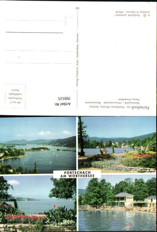 709121 Multi-image AK Pörtschach am Wörthersee West view lakeside promenade lido