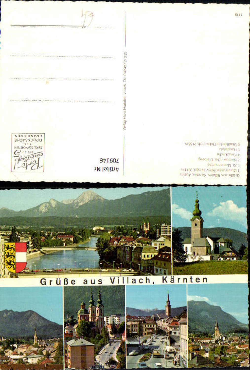 709146 Multi-image AK Villach Drau Bridge St. Martin's Church Church of the Cross Main Square