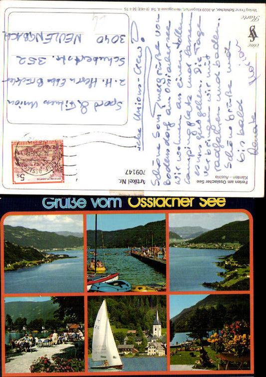 709147 Mehrbild AK Ossiacher See Ossiach Segelboot Strandbad