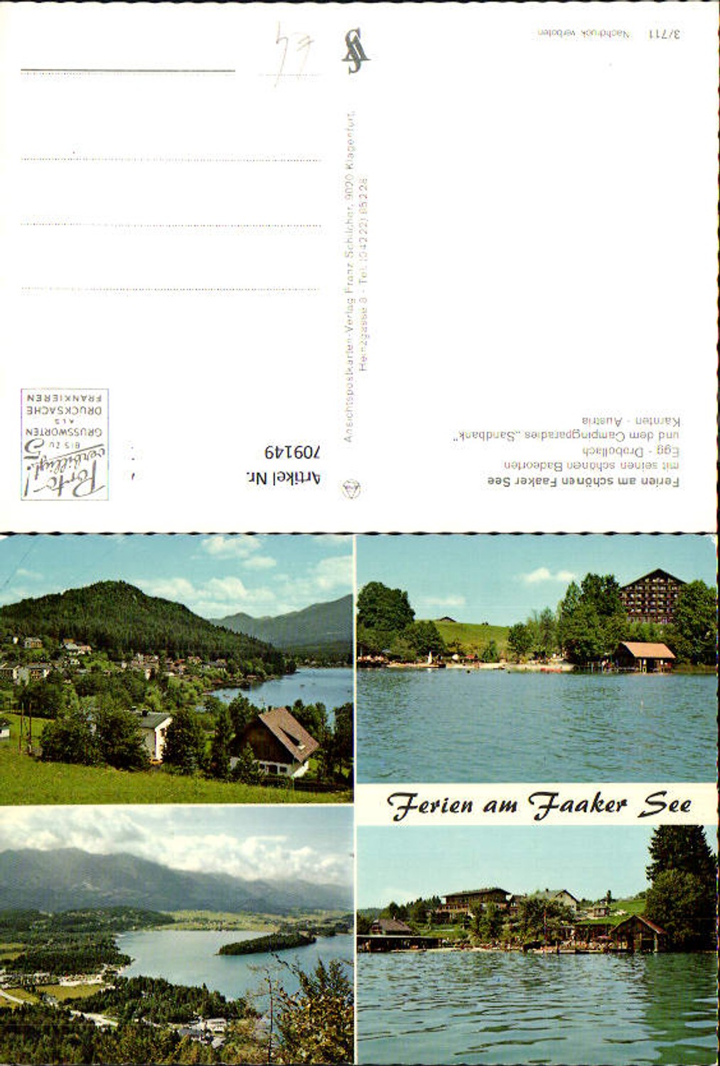 709149 Mehrbild AK Faaker See Egg Drobollach Camping Sandbank