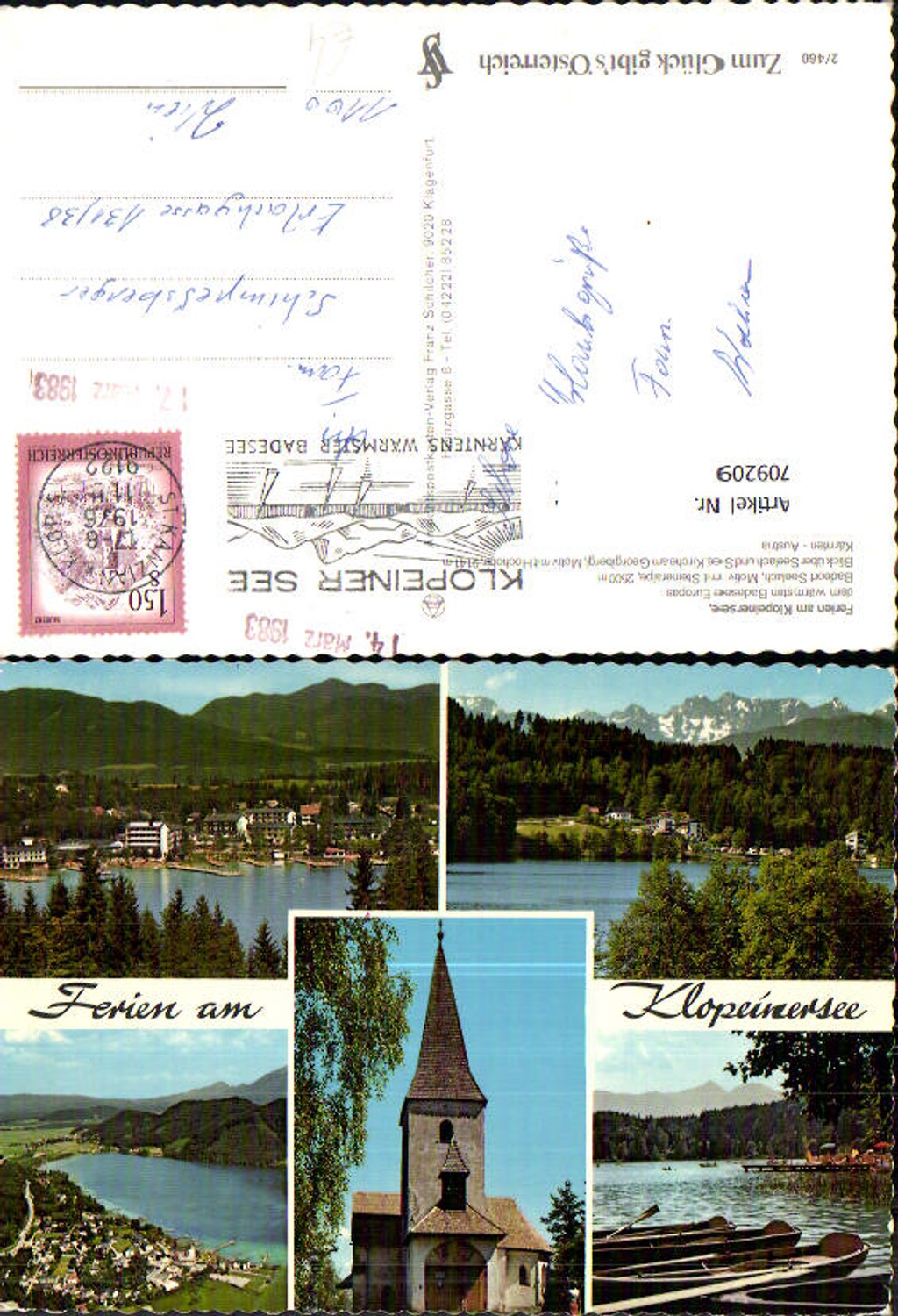 709209 Mehrbild AK Klopeinersee Kirche Seelach Georgibergl Hochobir