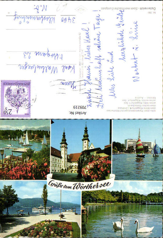 709219 Mehrbild AK Wörthersee Klagenfurt Landhaus Pörtschach Klagenfurt Schiff Dampfer Schwan