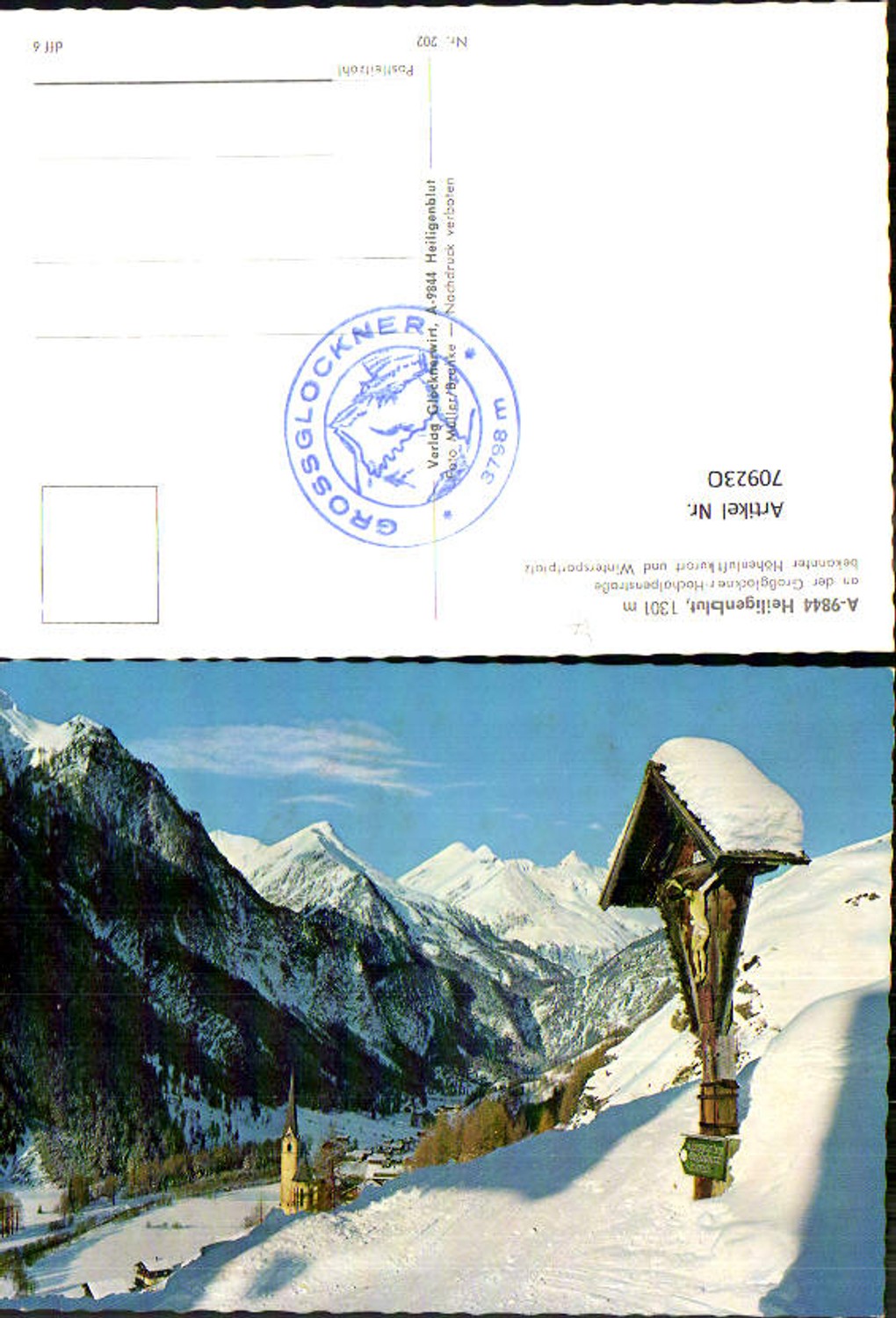 709230 Heiligenblut a. d. Großglockner Hochalpenstraße Wegkreuz im Winter