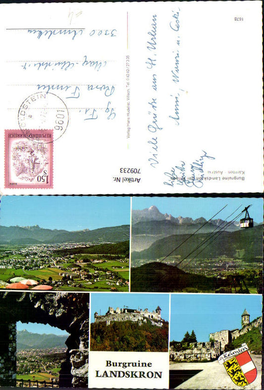 709233 Multi-image AK Landskron Castle Ruins near Villach Cable Car Gondola