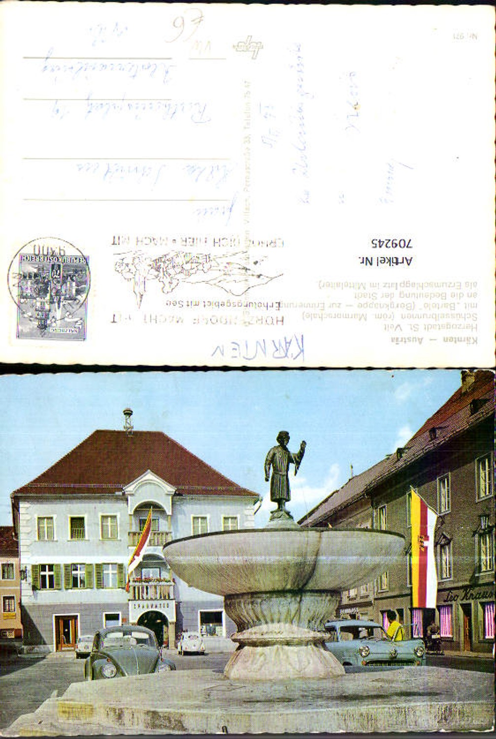 709245 St Veit an der Glan Schüsselbrunnen mit Bartele VW Käfer