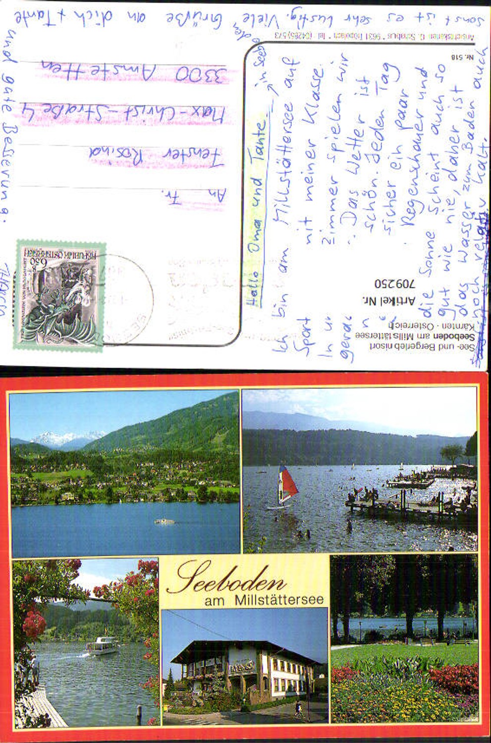 709250 Multi-image AK Seeboden on Lake Millstatt Ship Steamer Tourist Center