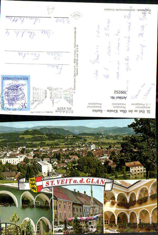 709252 Mehrbild AK St Veit an der Glan Arkadenhof Pestsäule Hauptplatz