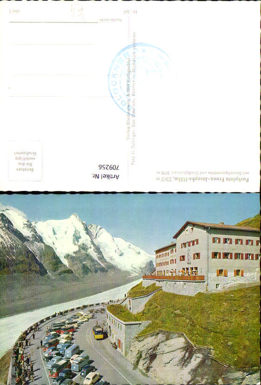 709256 Heiligenblut Großglockner Hochalpenstraße Parkplatz Franz-Josephs-Höhe Postbus VW Bully Käfer