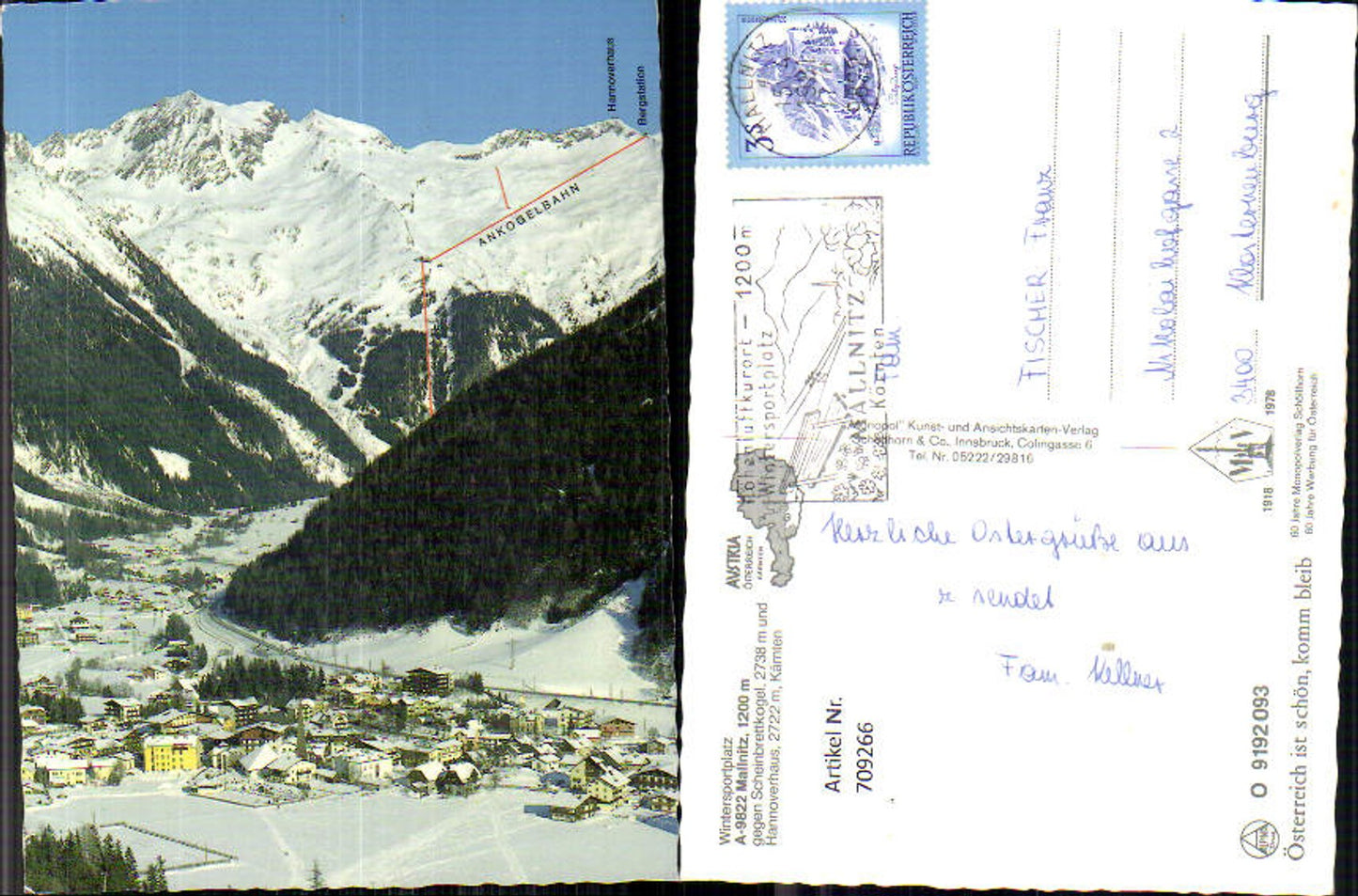 709266 Mallnitz geg. Scheinbrettkogel Hannoverhaus Winteransicht