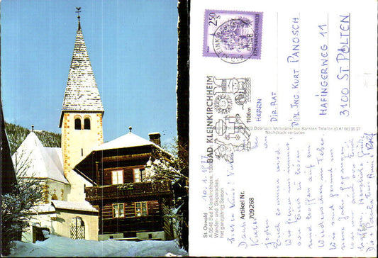 709268 St Oswald Bad Kleinkirchheim Winteransicht mit Kirche