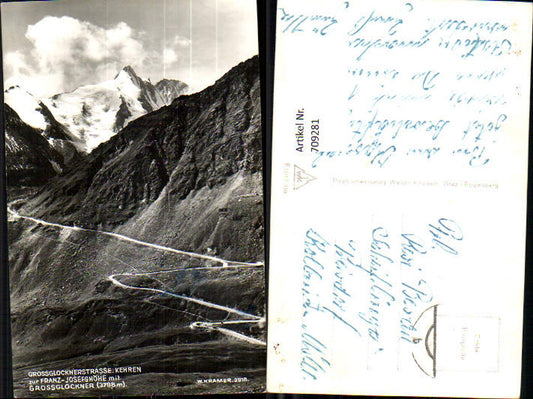 709281 Photo AK Großglocknerstraße Hairpin bends to Franz-Josefshöhe near Heiligenblut