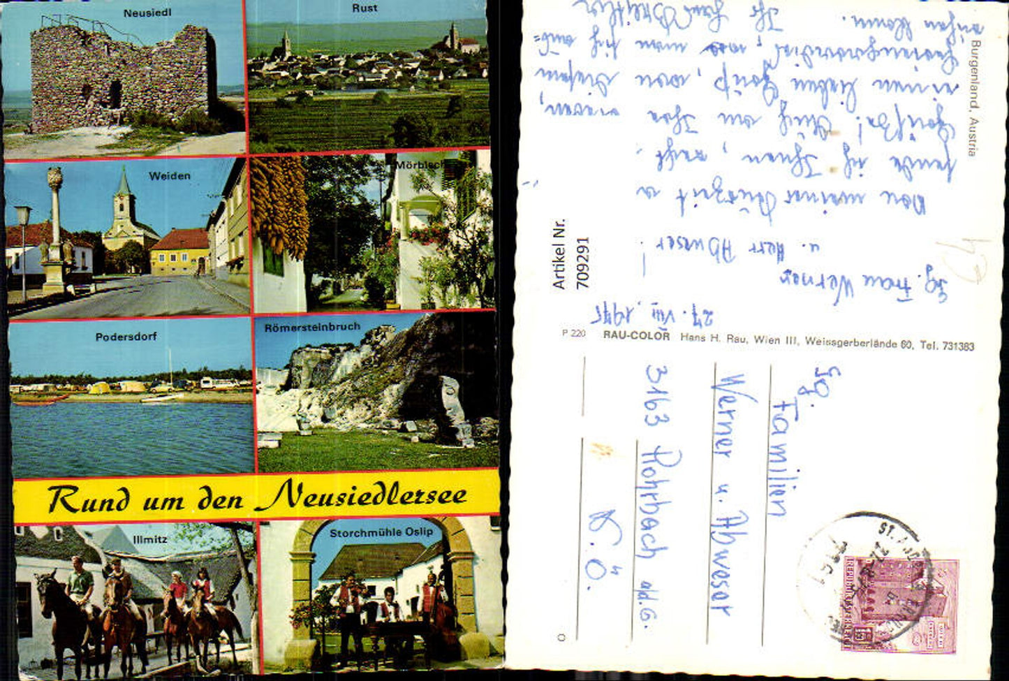 709291 Mehrbild AK Neusiedl Weiden Rust Podersdorf Storchmühle Oslip