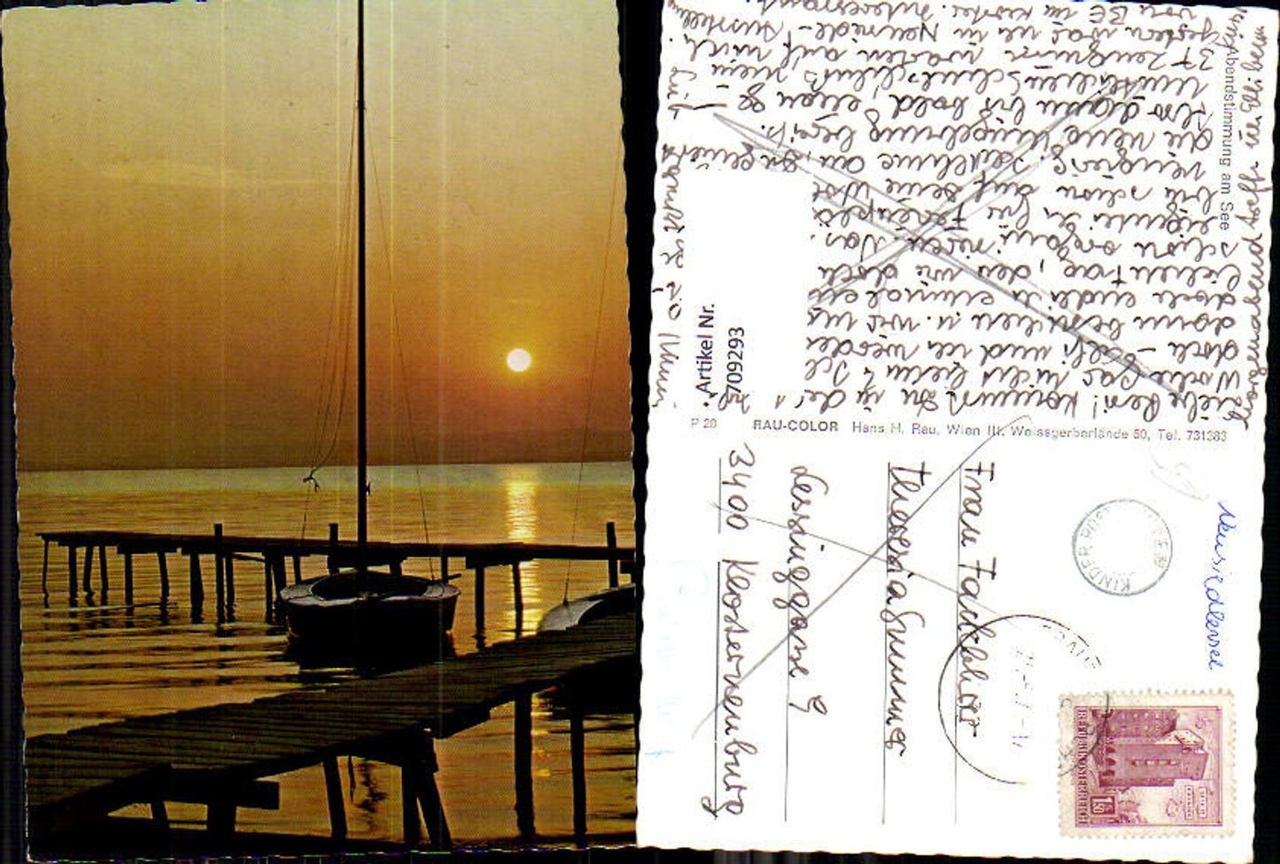 709293 Abendstimmung am Neusiedlersee Segelboot