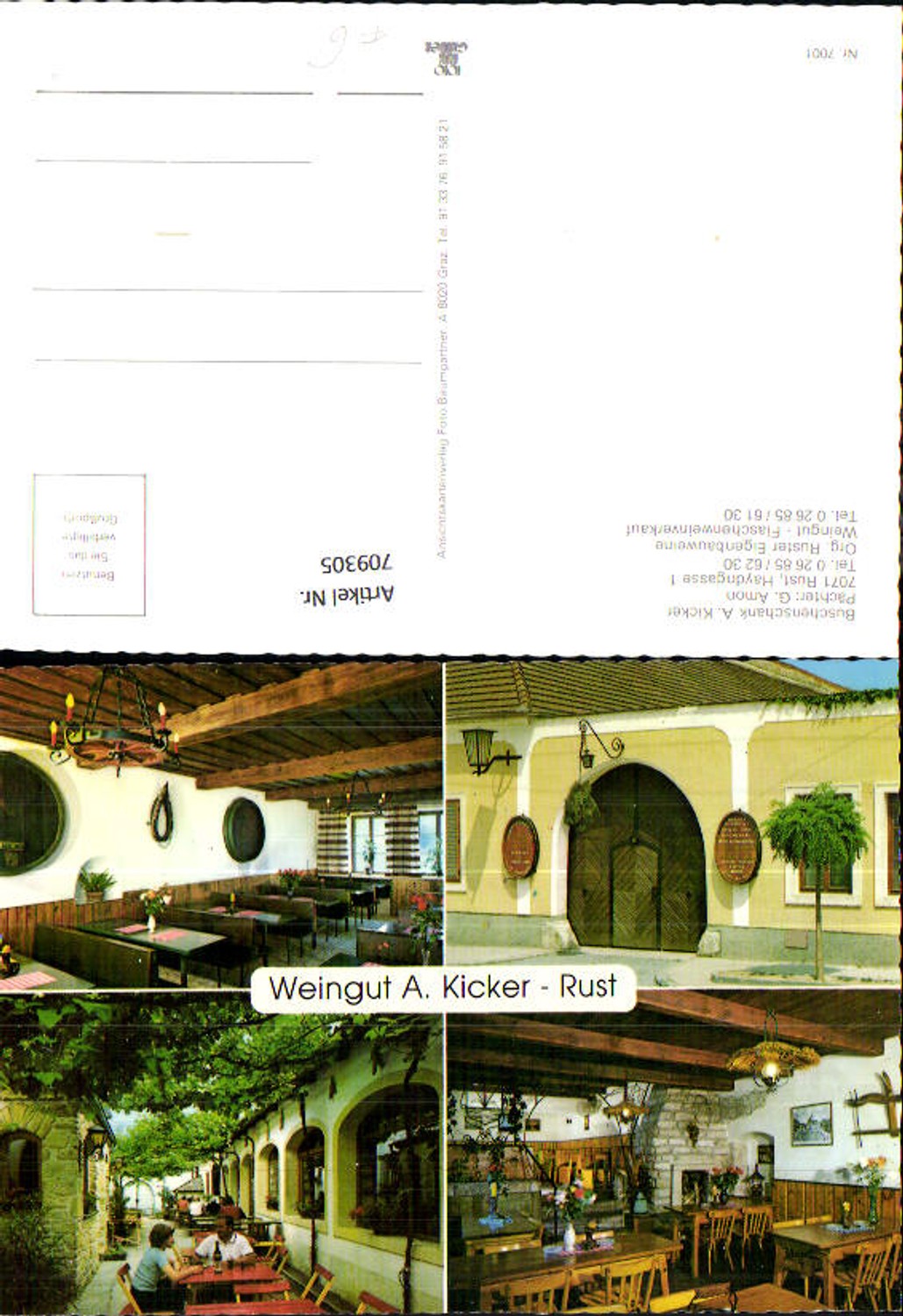 709305 Mehrbild AK Rust Weingut Kicker Ansichten Gaststube Gastgarten