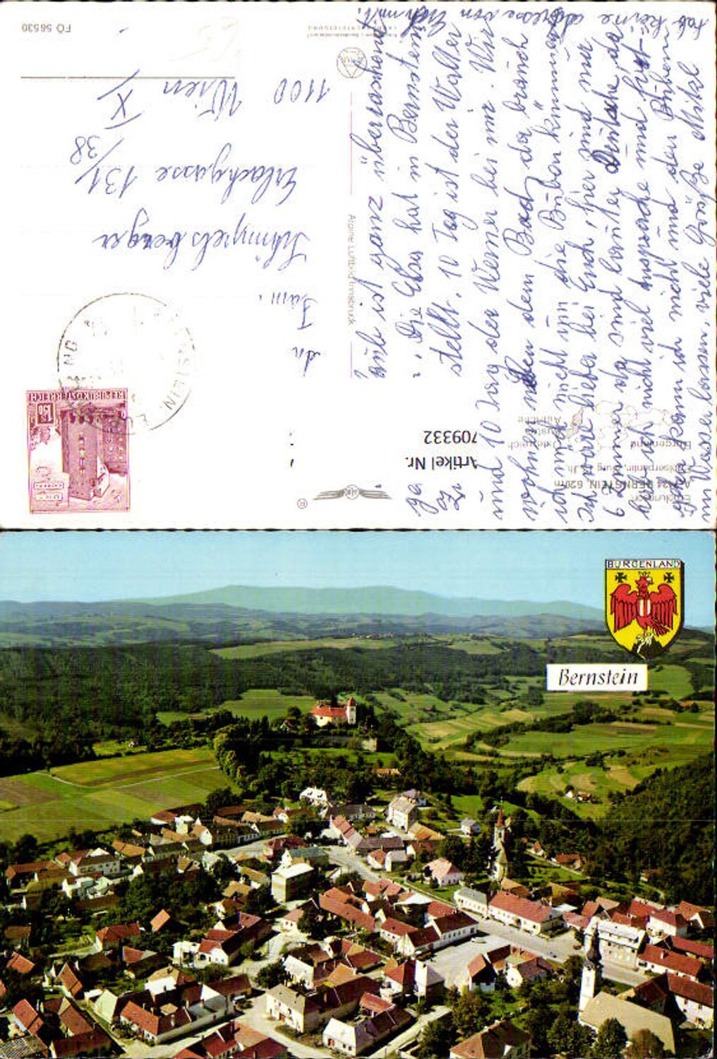 709332 Fliegeraufnahme Bernstein mit Burg Bernstein pub Alpine Luftbild FÖ 56530