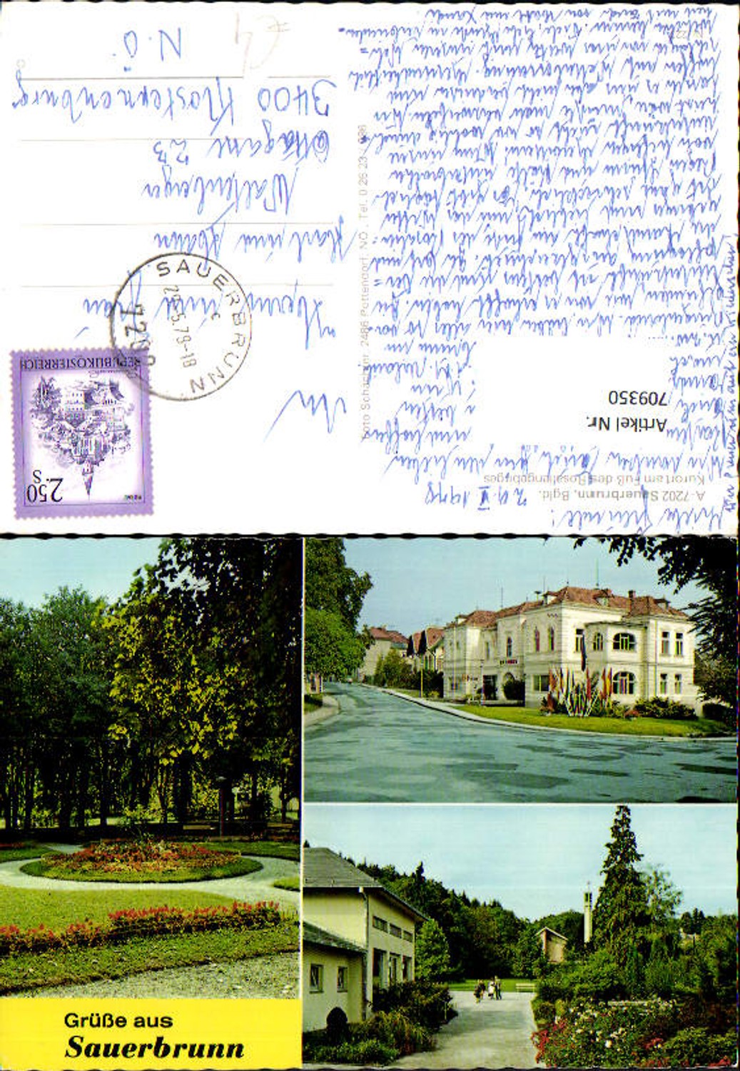 709350 Mehrbild AK Sauerbrunn Ansichten Rathaus Park