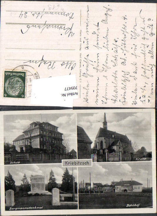 709477 Kriebitzsch Bahnhof Kirche Rositz
