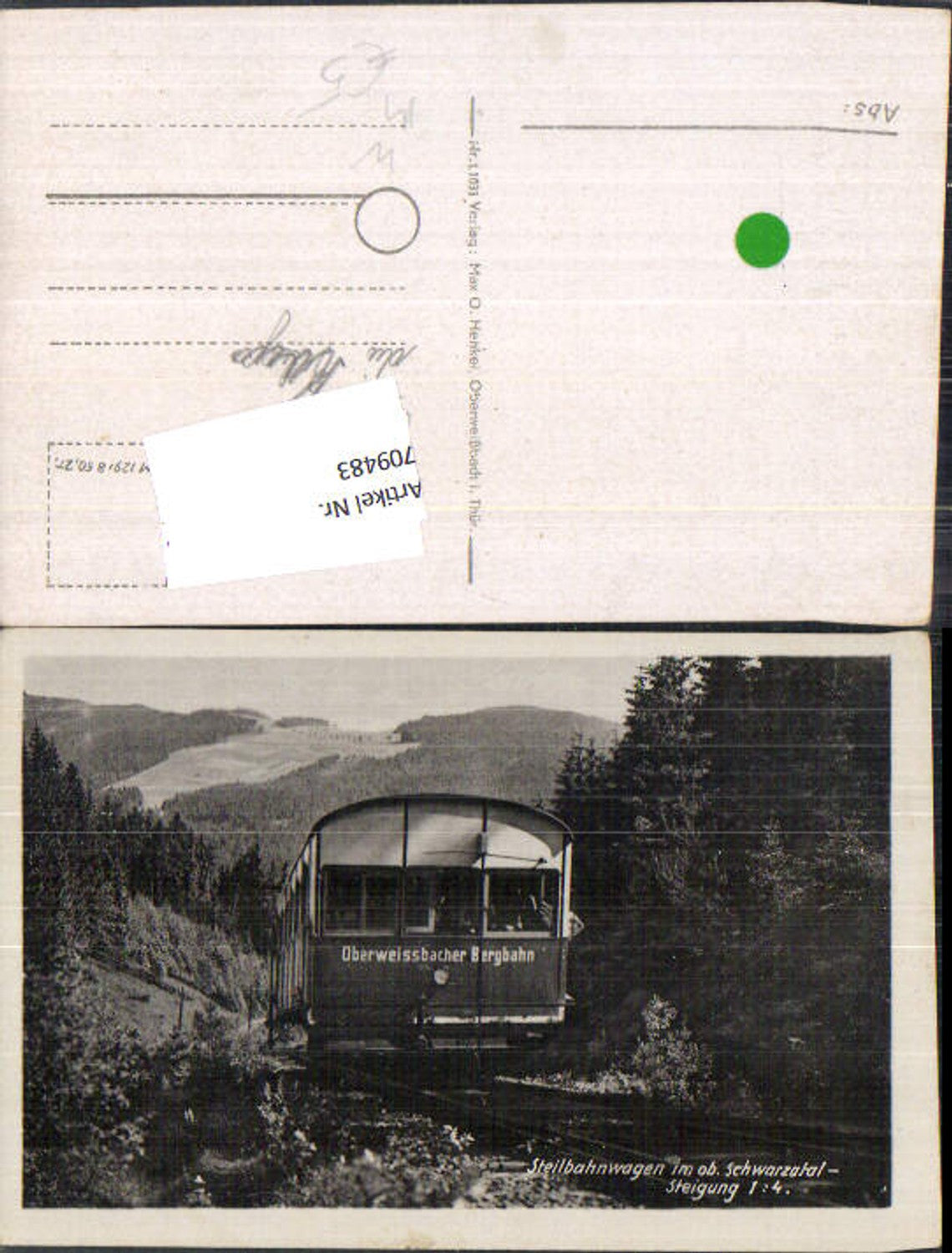 709483 Steilbahnwagen Schwarzatal Bergbahn Oberweißbach