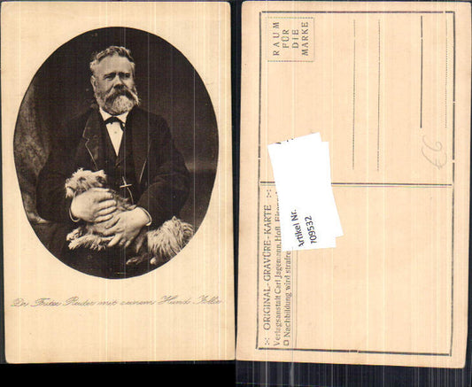 709532 Dr. Fritz Reuter Dog in Eisenach Engraving Map