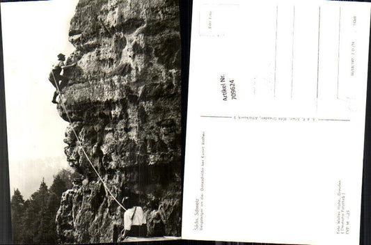 709624 Sächsische Schweiz Rathen Gansscheibe Bergsteiger Kletterer