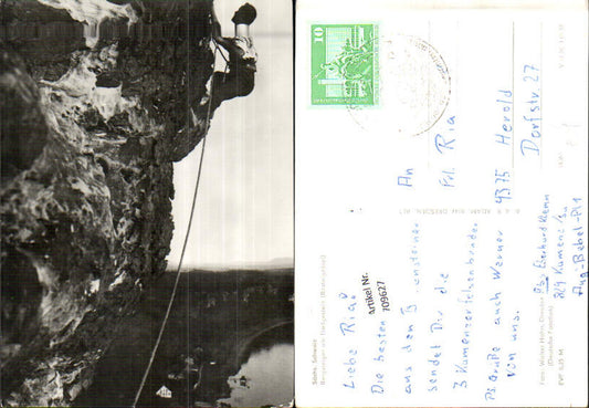 709627 Sächsische Schweiz Rathen Kletterer Bergsteiger Tiedgestein Bastei