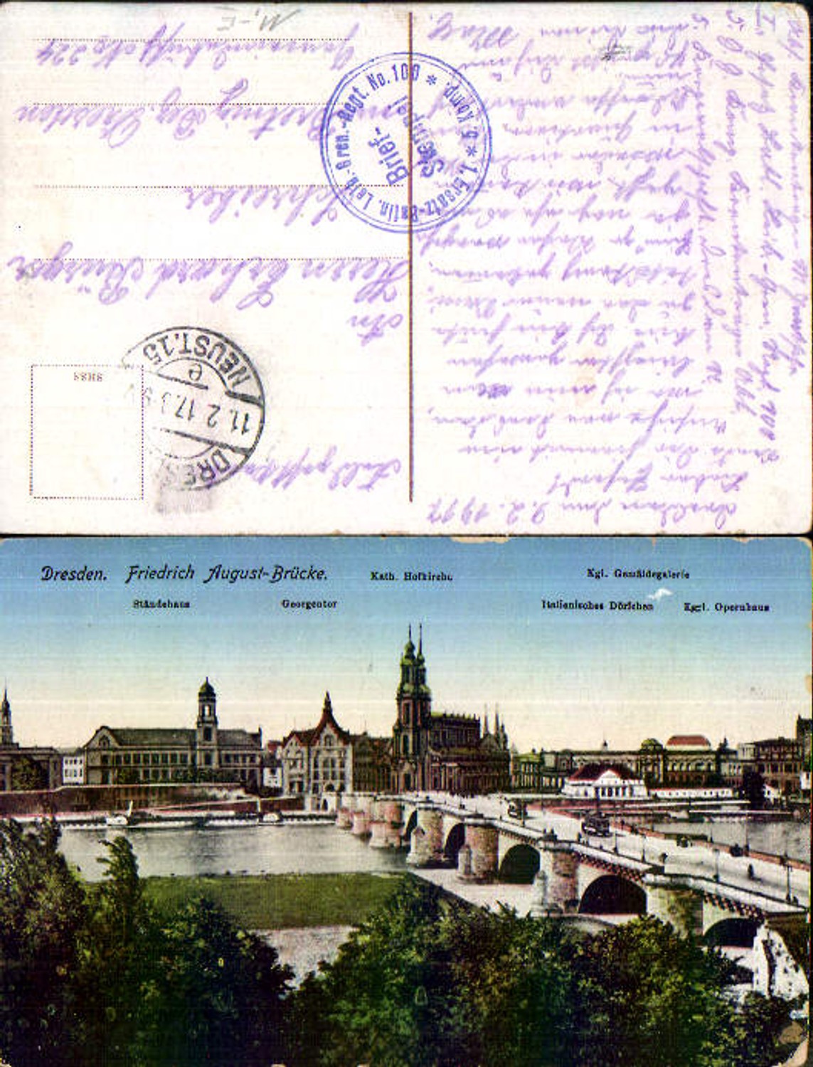 709672 Dresden Friedrich August Brücke gel. Bretnig Hauswalde Großröhrsdorf Bez. Dresden