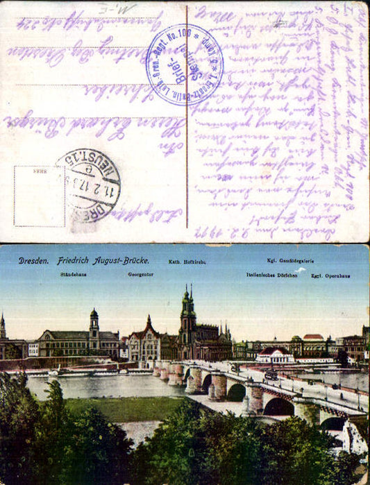 709672 Dresden Friedrich August Brücke gel. Bretnig Hauswalde Großröhrsdorf Bez. Dresden