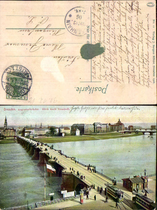 709673 Dresden Augustbrücke Brücke Neustadt Tram Straßenbahn gel Ringenhain