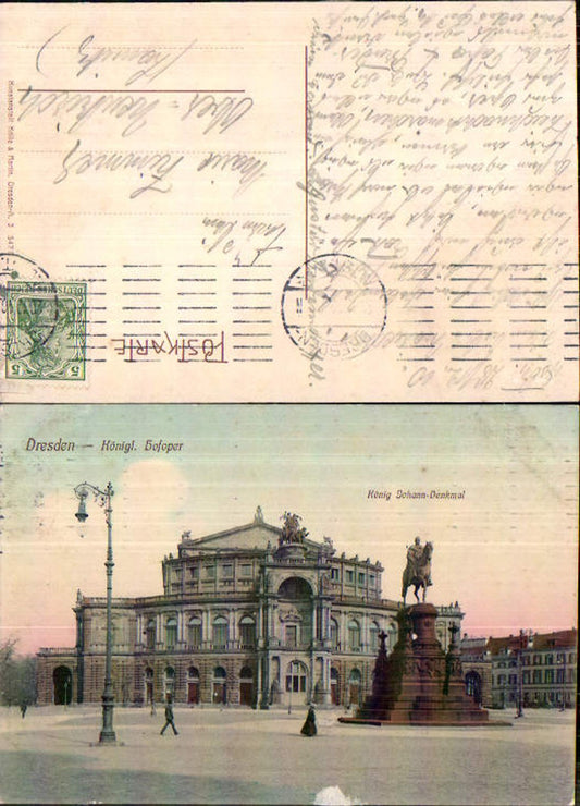 709675 Dresden Hofoper Oper König Johann Denkmal gel Oberneukirch Lausitz